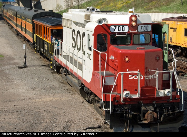 A preserved Soo Line GP30 and GN passenger cars in Duluth MN 2011.